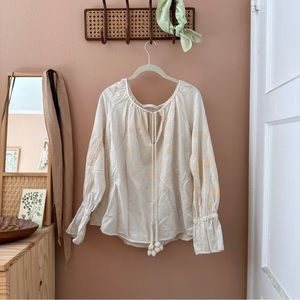 Zara Bohemian Cream Blouse with Tassels